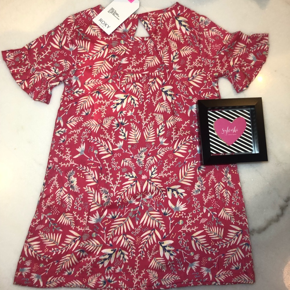 🆕Roxy Girls' Sea Oxygen Print Ruffle Sleeve Dress - Picture 5 of 6